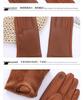 Women's Winter Leather Gloves - Warm Fleece-Lined, Touchscreen, Coldproof, for Riding, Driving, and Outdoor Cycling.