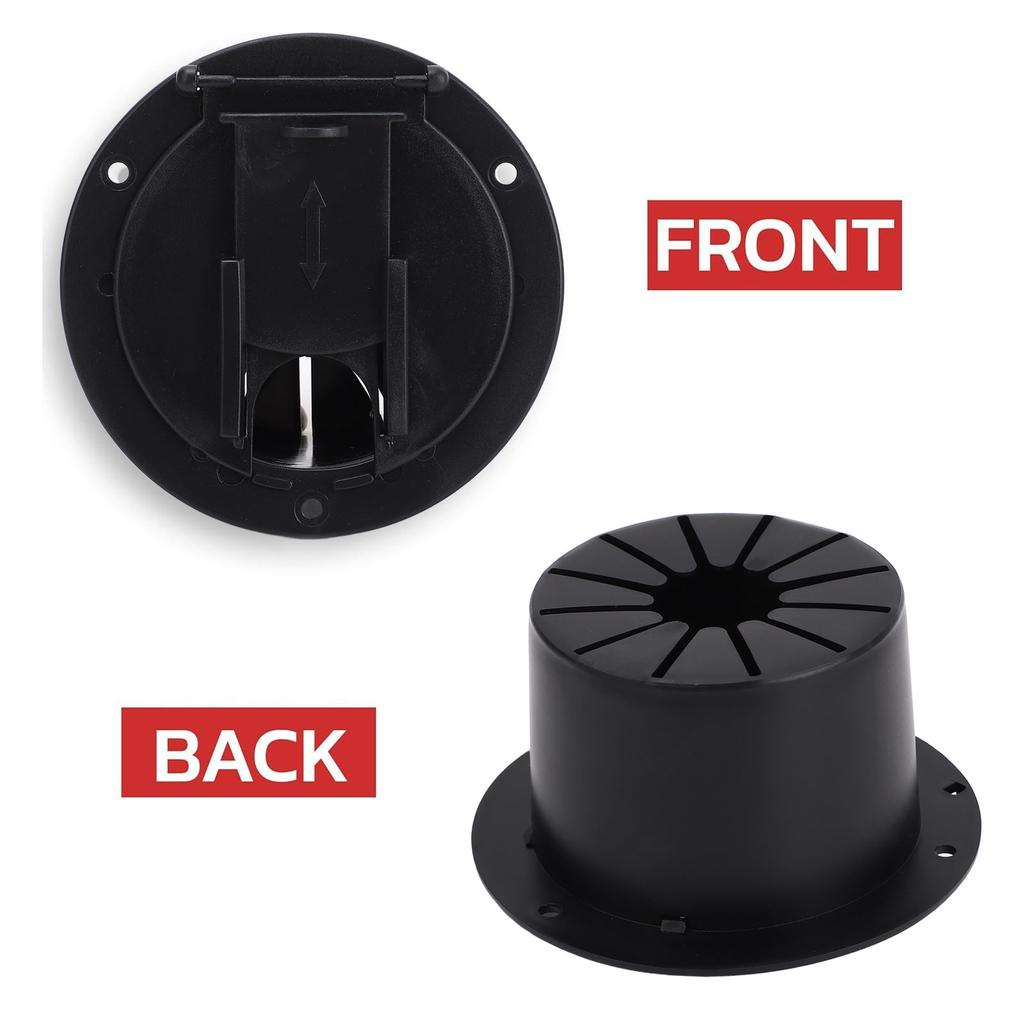 2 Set RV Electrical Cable Hatch ABS Round Power Cord Hatch ABS for Electrical Components For Trailer Yacht Camper Boat Truck