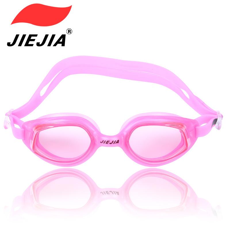 JieJia swimming goggles GS7Supply of comfortable integrated anti-fog silicone flat-lens adult swimming goggles красный
