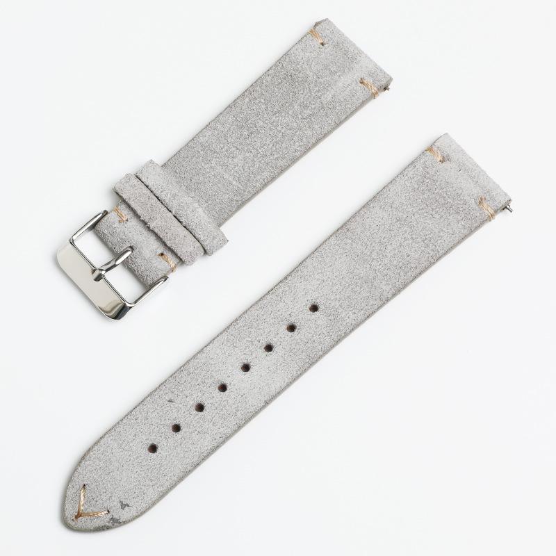 Curea de ceas din piele scamosată 14mm/16mm/18mm/20mm/22mm - Piele naturală moale cu suprafață scamosată, Bandă universală pentru încheietura mâinii pentru ceasuri inteligente CK/Tissot/Panerai/Samsung/Huawei 18mm culoare gri