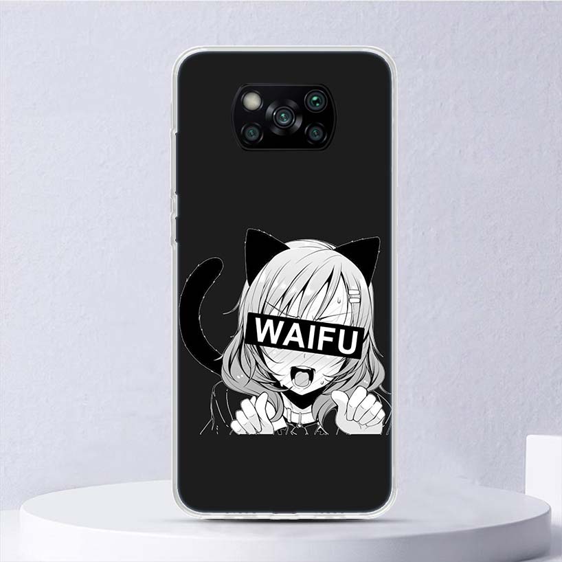 Sugoi Senpai Japanese Anime Waifu Soft Case For Xiaomi Poco X3 NFC X4 M4 Pro M3 M2 Phone Cover F3 F2 F1 Mi Note 10 Lite A3 A2 A1