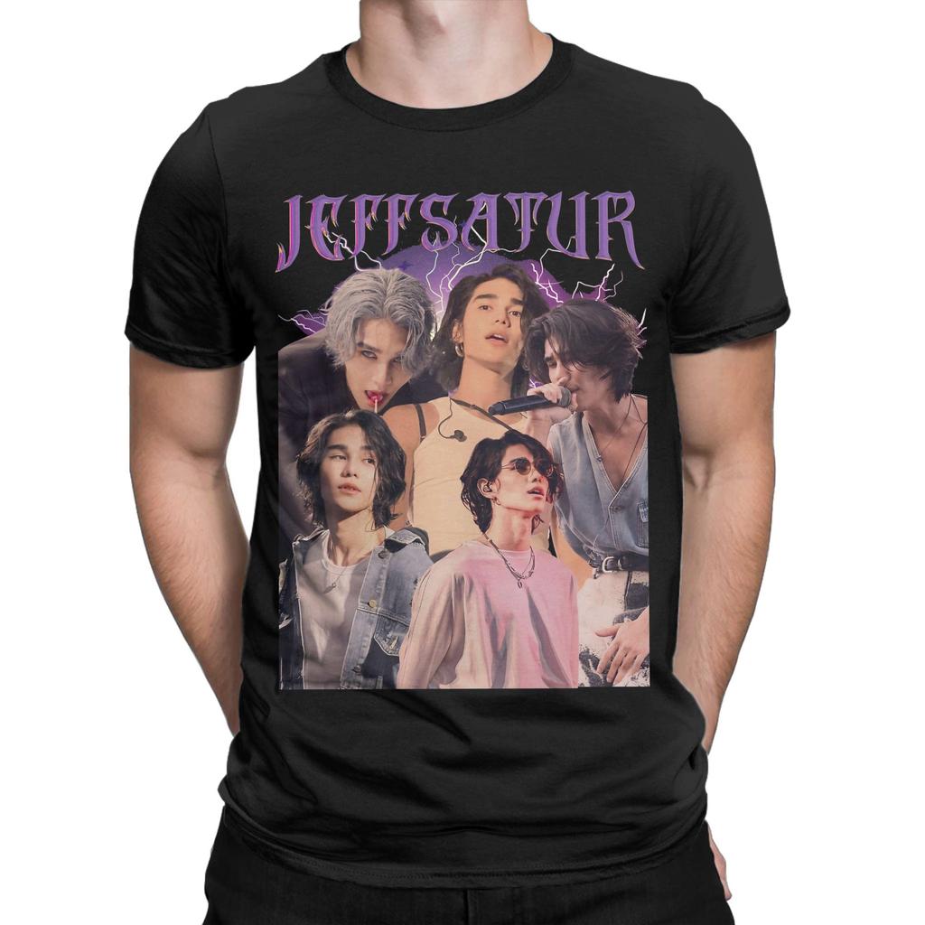 Leisure Thai Singer Actor Jeff Satur TShirt Men Crewneck Cotton T Shirts Short Sleeve Tee Shirt Classic Tops