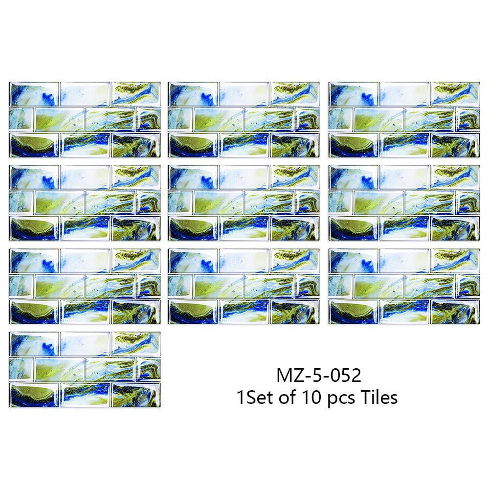 10ks 15cmX30cm DIY mramorové samolepky na zeď Imitace cihla Dekorace do ložnice Vodotěsná samolepicí tapeta na dlaždice Dekor do kuchyně