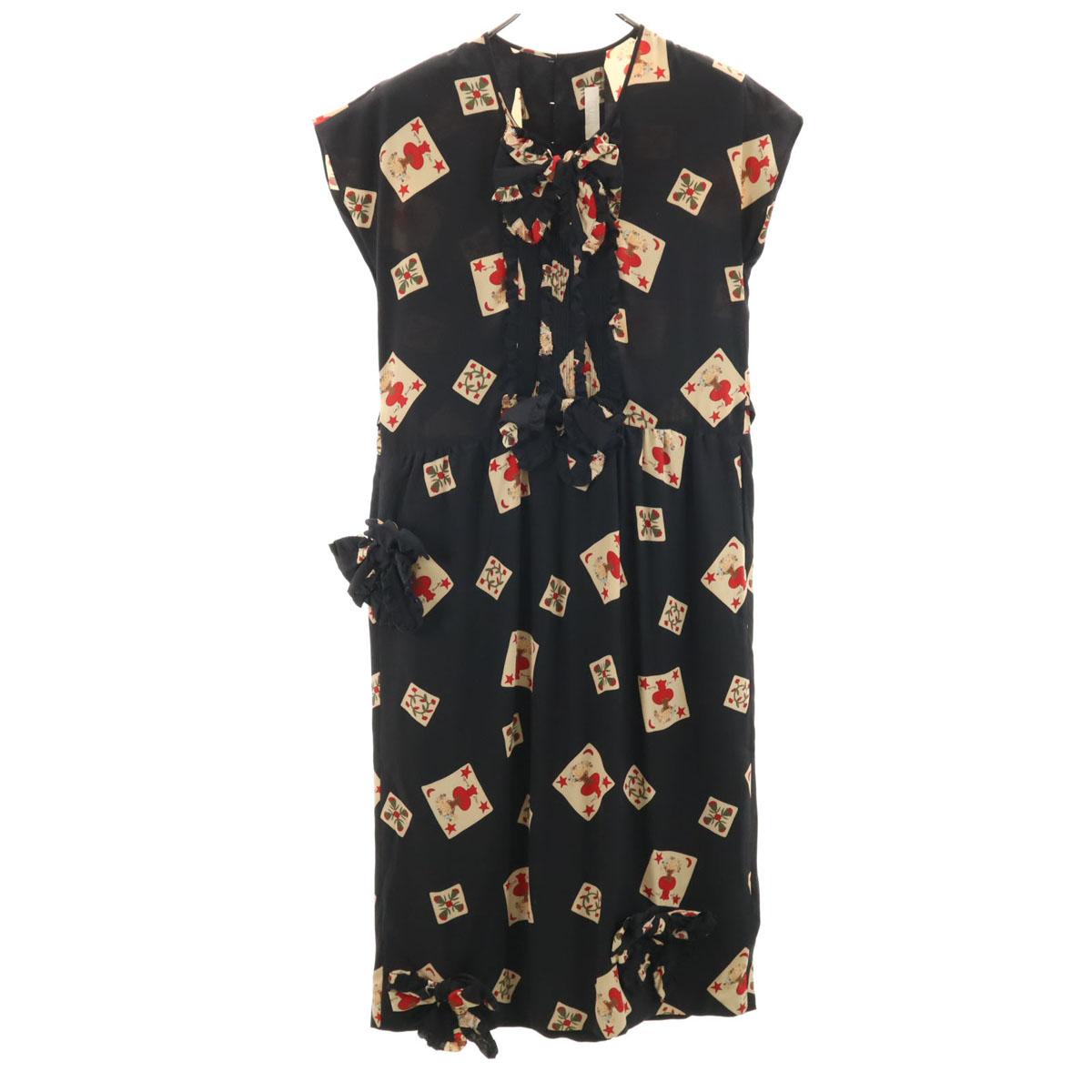 

PINK HOUSE Цветочное платье с рукавами-фонариками черное Женское Б/У