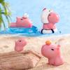 Creative Cartoon Capybara Statue Resin Ornament Miniature Capybara Dolls Animals Figurine Desktop Ornament Home Decoration
