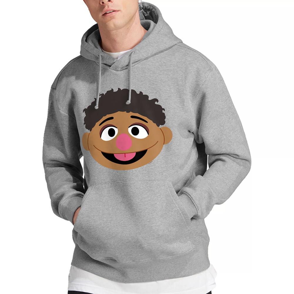 Sesame Street Unisex Adult Tamir Face Heather Hoodie