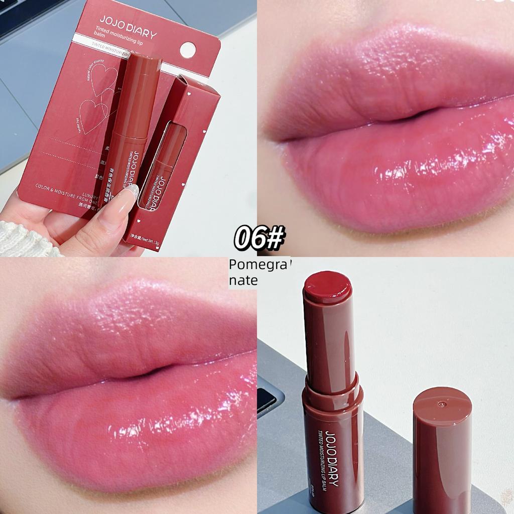 Korean-Style Ins Tinted Lip Balm Lipstick Lip Gloss Moisturizing Lip Care Hydrating Non-Fading Lightening Lip Lines Autumn and Winter Anti-Cracking