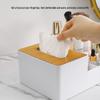 Wood Grain Tabletop Tissue Box with Storage
