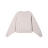 Nike Solid Color Crewneck Cropped Long-Sleeve Sweatshirt for Women Gray-Purple