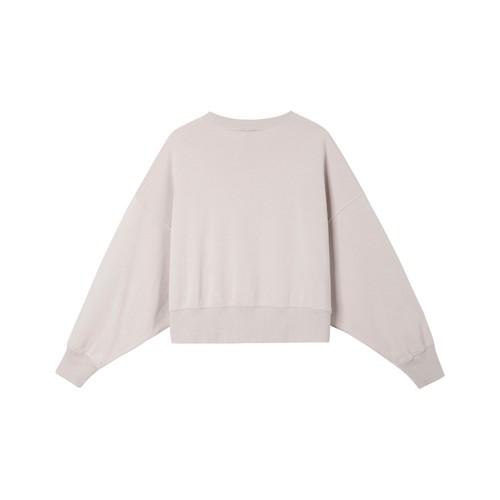 Nike Solid Color Crewneck Cropped Long-Sleeve Sweatshirt for Women Gray-Purple