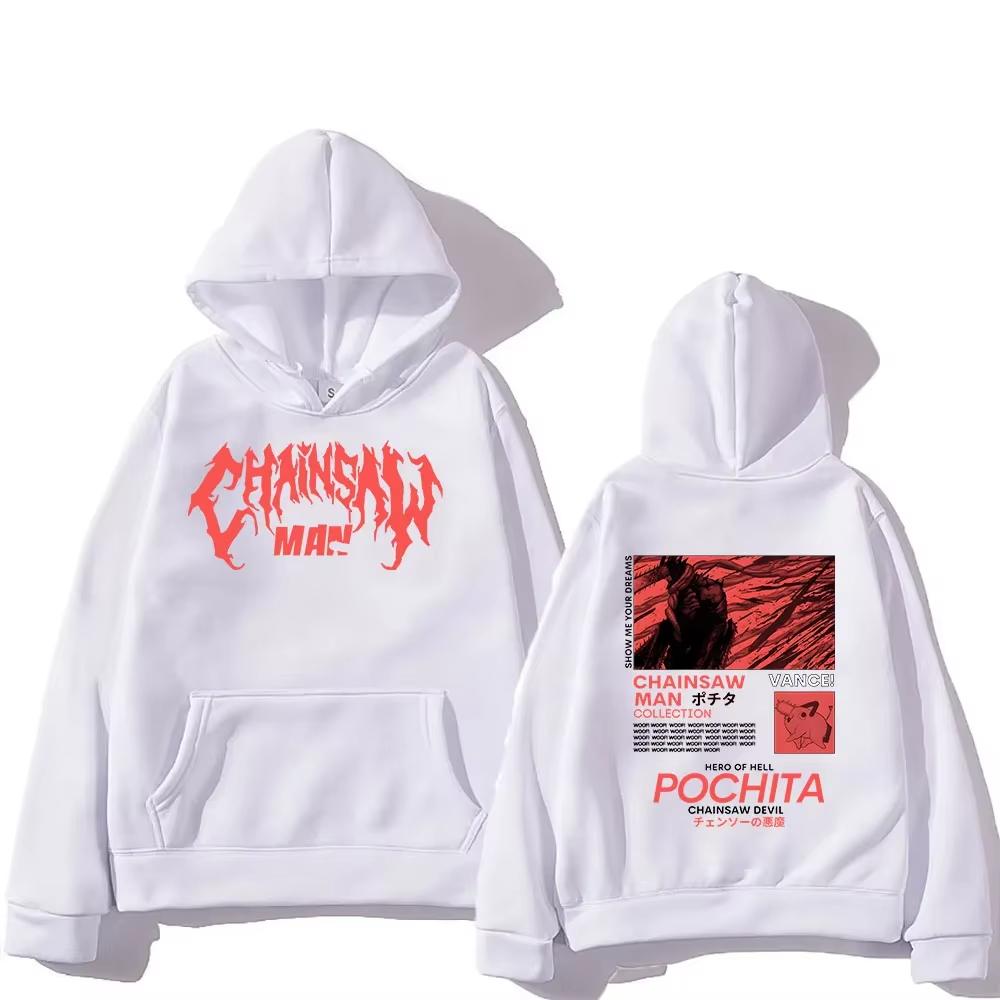Men's popular chainsaw hooded sweatshirt printed hoodie long sleeved new top cartoon print Gothic streetwear 2025