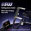 USB To Type C Cable 65W Fast Charging Cable 5 FT/1.5M Invisible Stand Charging Cable Flat USB C Cable Right Angle
