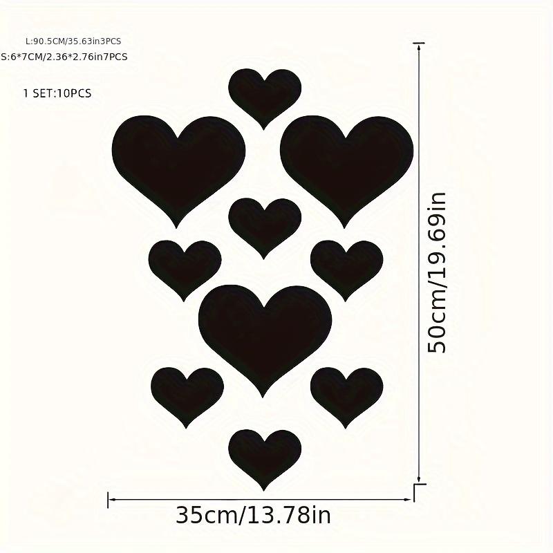 10Pcs/Set 3D Love Acrylic Mirror Wall Decals-Removable Stickers for Home,Living Room, Bathroom,Bedroom, Doors, Windows & Sofa Backdrop, Romantic Decor