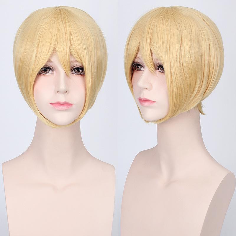 European American Cosplay Wig Multi Colored Versatile Face Hugging Short Hair Black White Bobo Headband