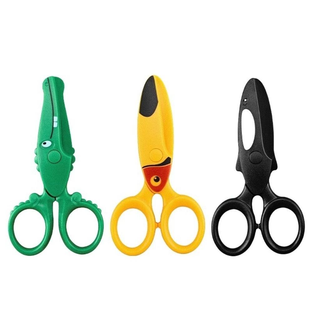Safety Design Children Safety Scissors Blunt Tip Comfort Grip Art Craft Scissors Plastic Material Anti-Pinch Design Scissors