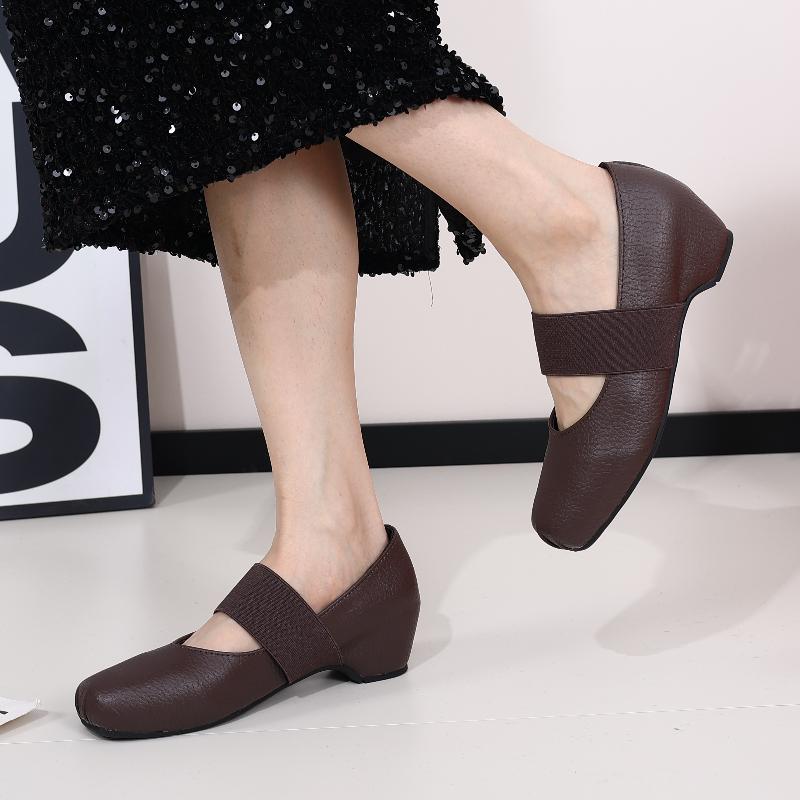 Moda Retro Mary Jane 2025 Nowe Jesień i Lato Francuski Temperament Miękka Podeszwa Płytkie Buty