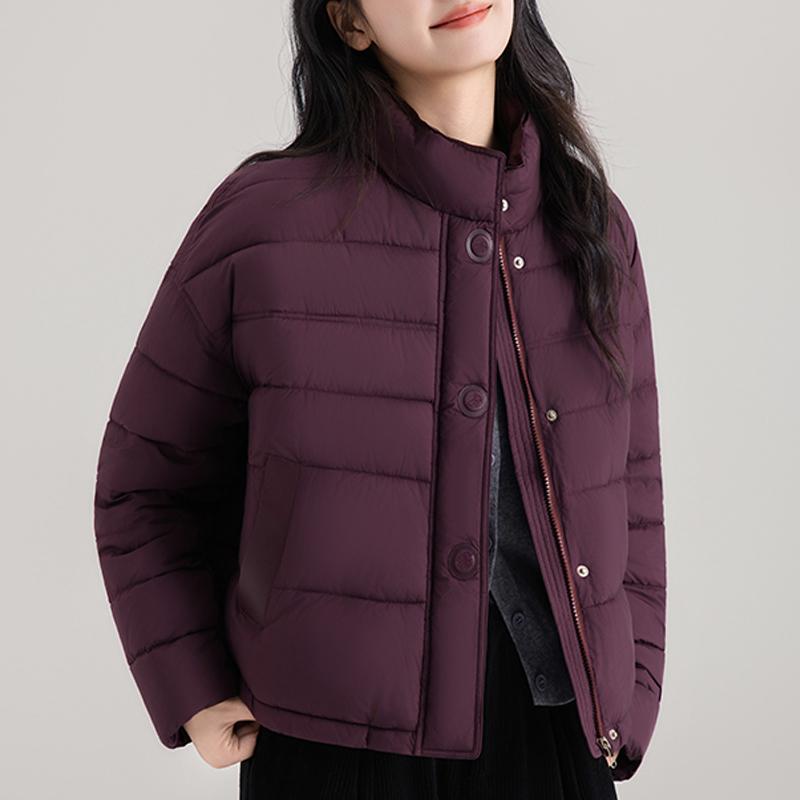 Parka Corti alla Moda da Donna Cappotto Invernale Collo Alto Spesso Caldo Eleganti Giubbotti da Signora