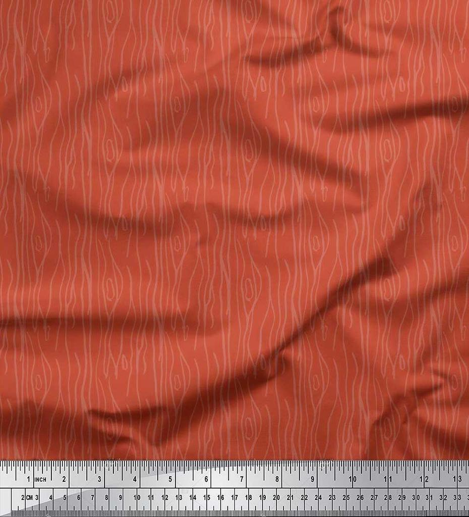 Soimoi Japan Crepe Satin Fabric Wood Grain Texture Fabric Prints By metre 42 Inch