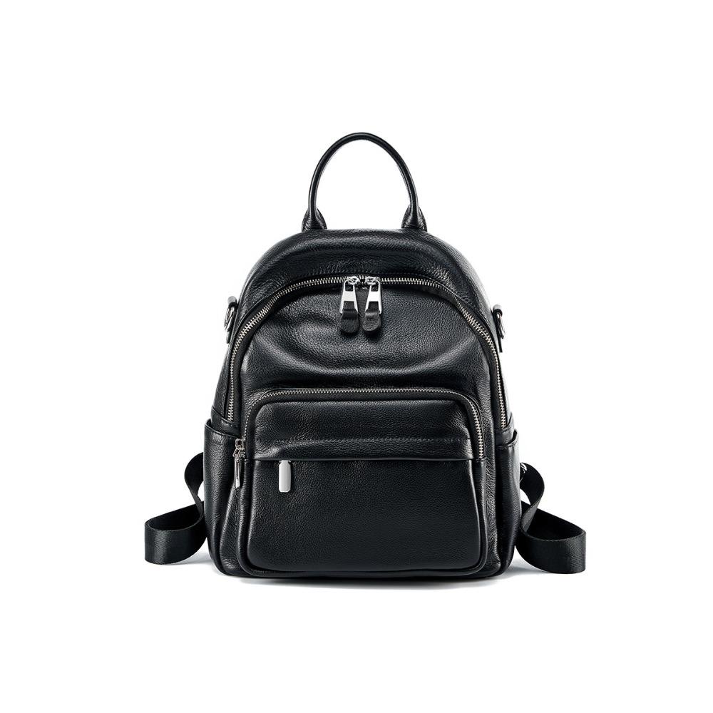 

Вместительная женская сумка для поездок на работу, новый универсальный рюкзак, рюкзак для путешествий из мягкой коровьей кожи чёрный