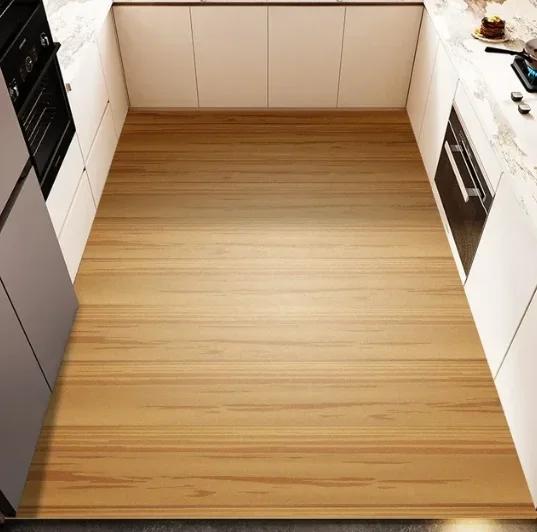 Waterproof PVC Floor Mat, Oil-proof, Large Area Rugs, Non-Slip Long Rug, Leather Foot Mats, Kitchen Carpet