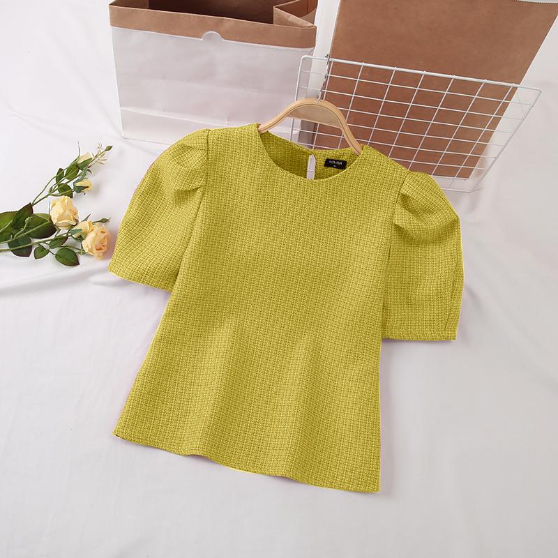 

VONDA Женские летние блузки с круглым вырезом и короткими рукавами L жёлтый