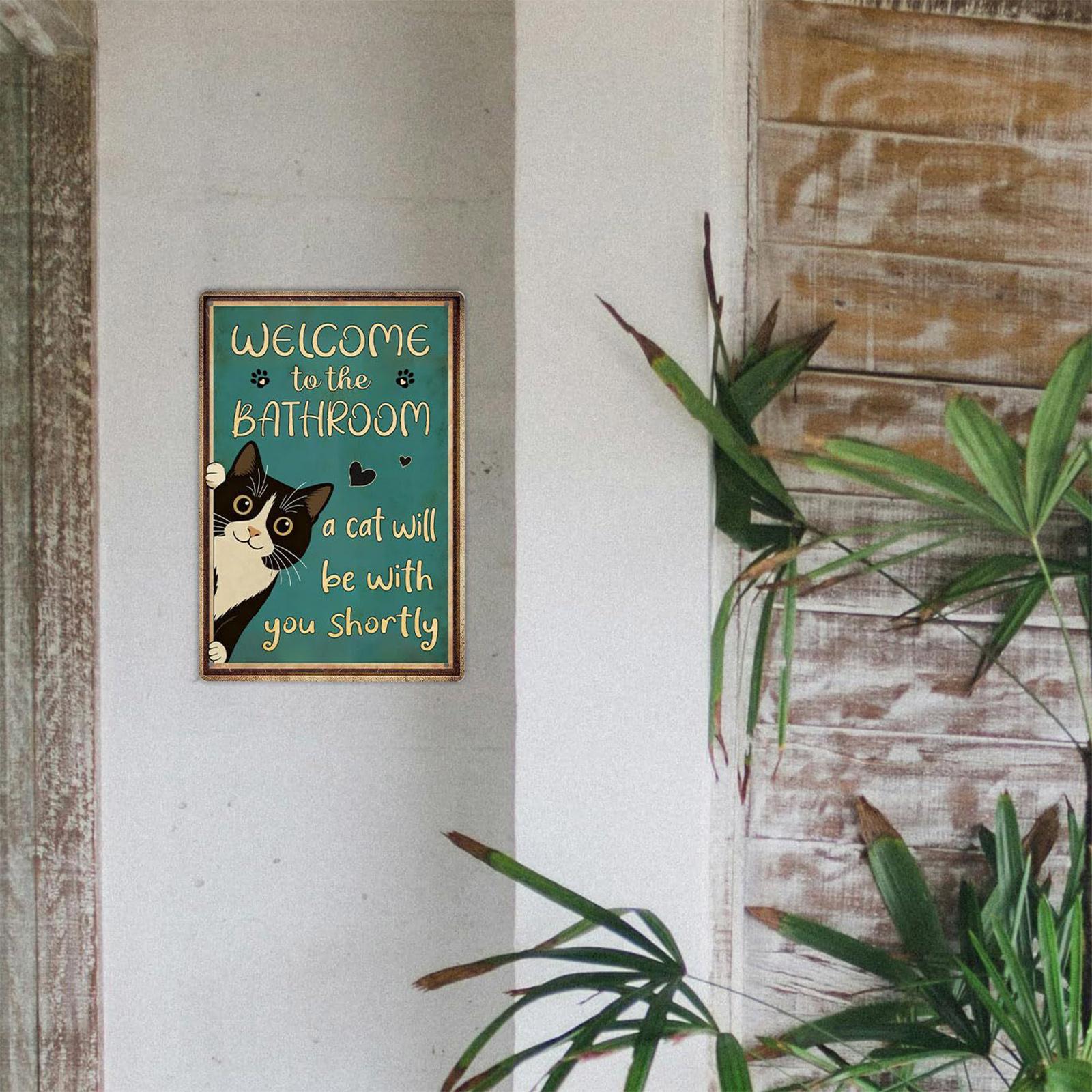 

Minimalist Animal Tin Painting Fun Pet Store Bathroom Wall Decoration Metal Signage One Size