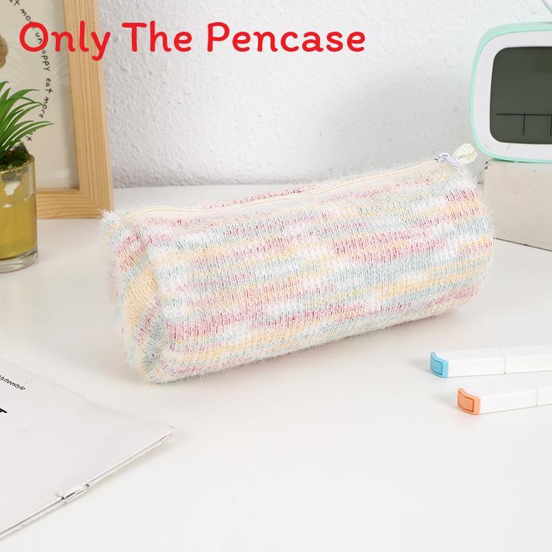 Plush Cartoon Pen Case With Large Capacity For Girls Stationery Storage