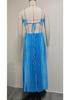 Europäisches/Amerikanisches Trägerloses Plissee-Neckholder-Kleid - Damen Sommer Einfarbig Ärmellos Strand Resort Kleidung