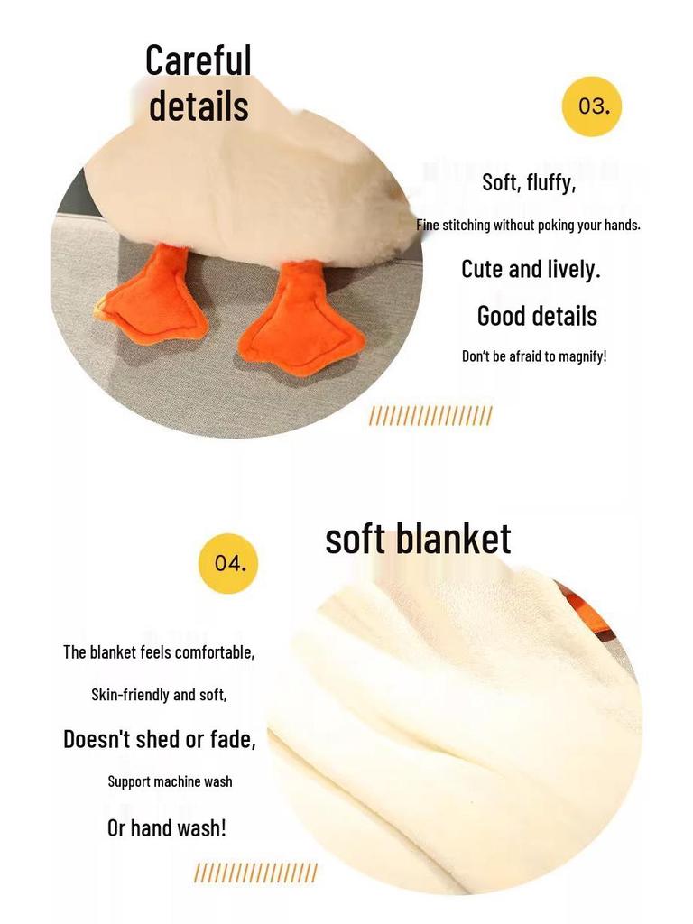 Cute Duck Plush Toy - Big White Goose Pillow for Office Naps or Girlfriend Gift