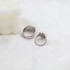 Processing Personalized Geometric Titanium Steel Ring Retro Black Sanding Glue Chip Ring