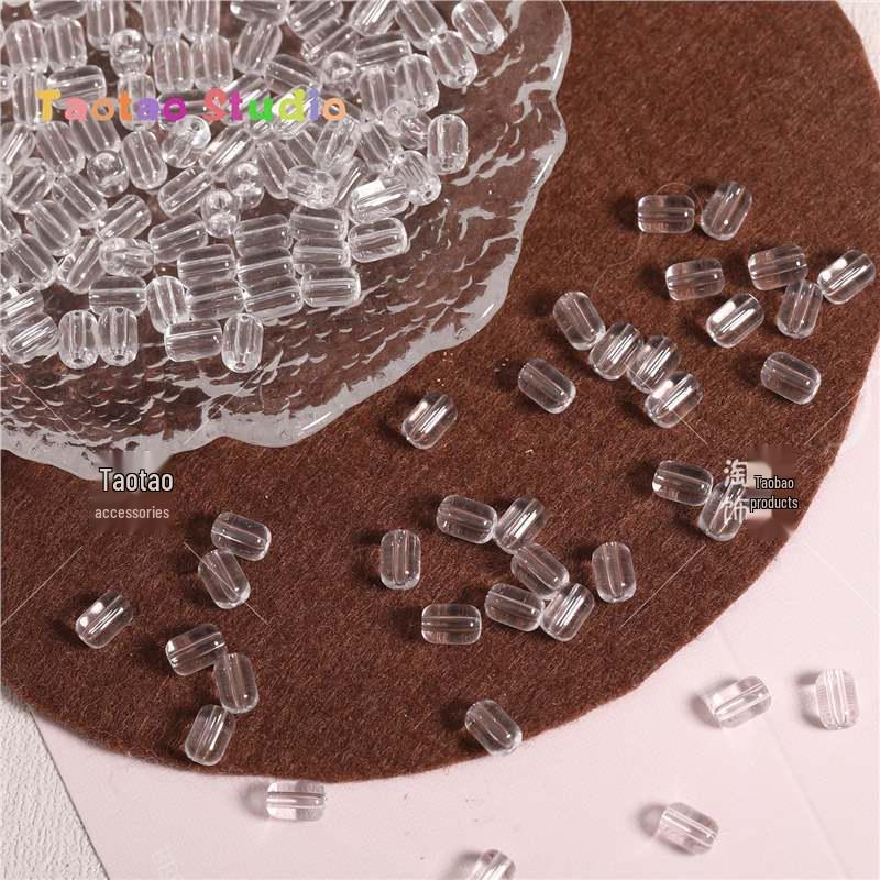 Colored Transparent Cylindrical Spacer Beads for Handmade Jewelry and Weaving