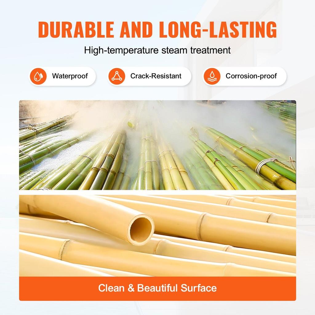 Natural Rolled Bamboo Fence Bamboo Panel 6 Ft H X 8 Ft L X 0.75 In D.