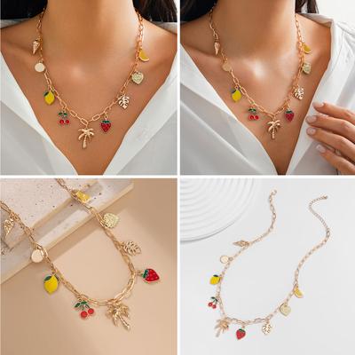 Fashionable Gold Charm Pendant Necklace for Women Featuring Ocean Beach Starfish and 14K Surfer Styles Daily Use