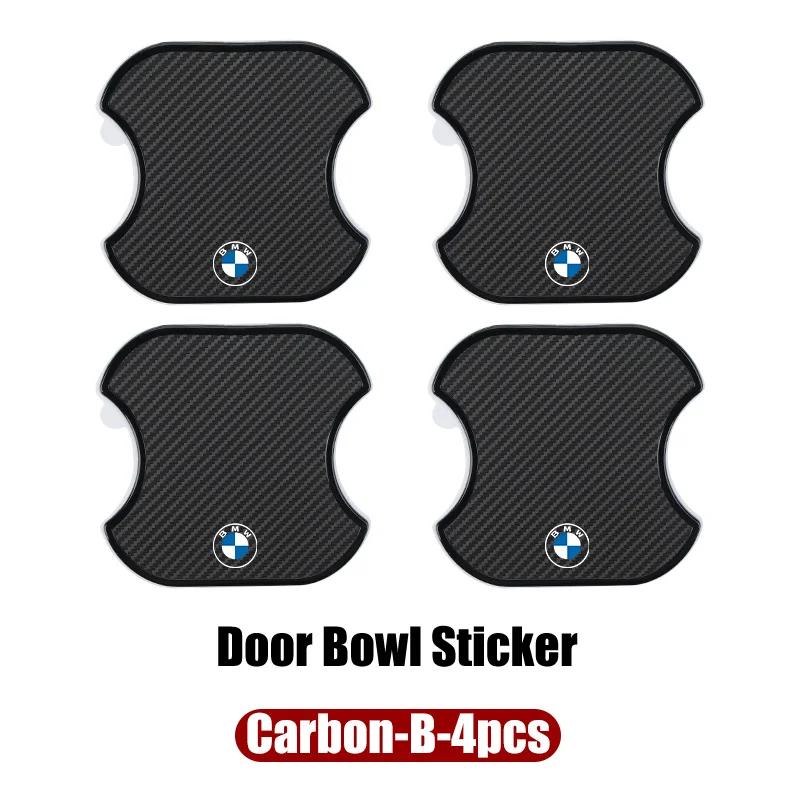Car Sticker 2025 Hot 4PCS Car Door Handle Bowl Scratch Protector Carbon Fiber Stickers Anti Collision For BMW E46 E90 E60 F30 F1