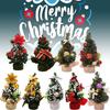 Adorable 20cm Christmas Tree For Holiday Decoration Available In Beautiful Gold Red And Silver With Soft Cloth Base