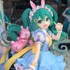 Hatsune Miku Rabbit Ear Figure – PVC Collectible Statue with Pink Toy Accessory & Heart Base, Anime Character Figurine for