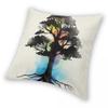 Natural Source Tree Square Pillowcase Polyester Linen Velvet Creative Zip Decorative Pillow Case Home Cushion Cover 45X45