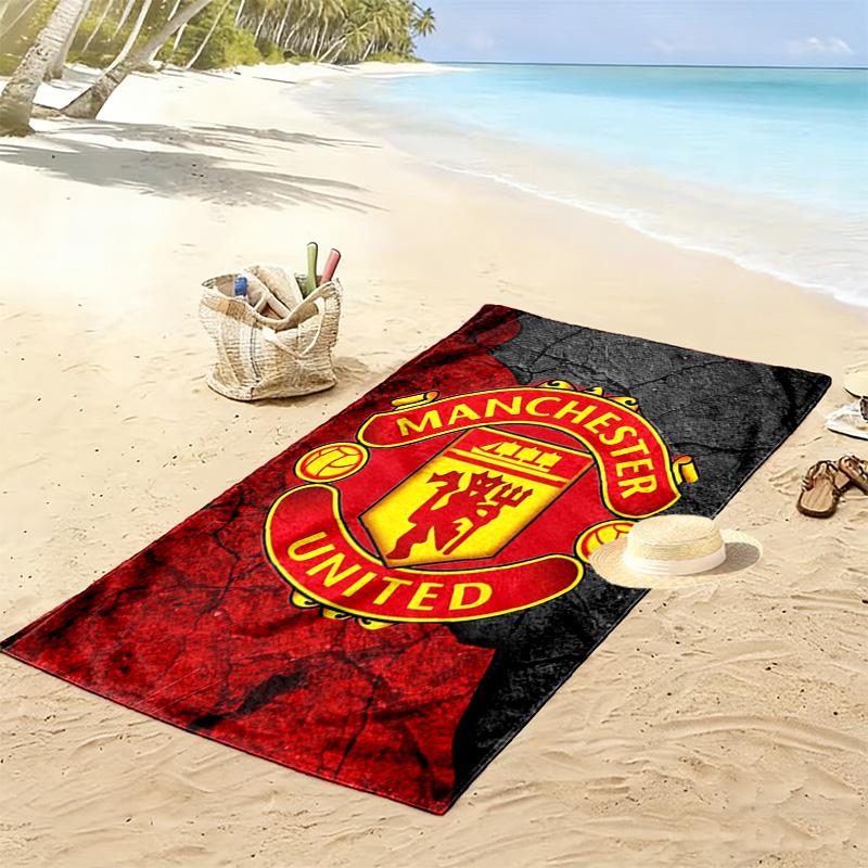 Asciugamano da Spiaggia con Stampa Manchester United, Asciugamano Grande Morbido ad Asciugatura Rapida per Spiaggia Campeggio Nuoto