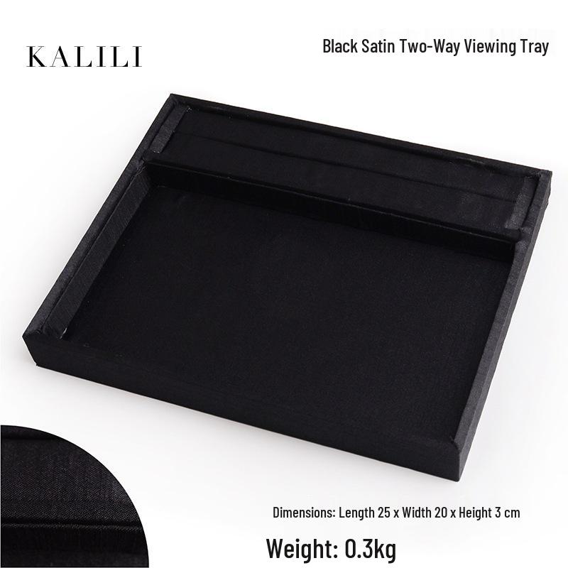 PU Leather Double-Sided Jewelry Tray for Necklaces & Rings - Small Display for Accessories or Jade Ware