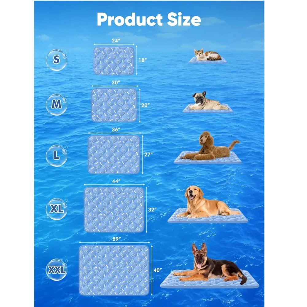 Dog Cooling Mat Summer Pet Ice Pad Extra Large Cool Bed for Small Medium Big Dogs Cats Durable Pet Cooling Blanket Sofa Mat