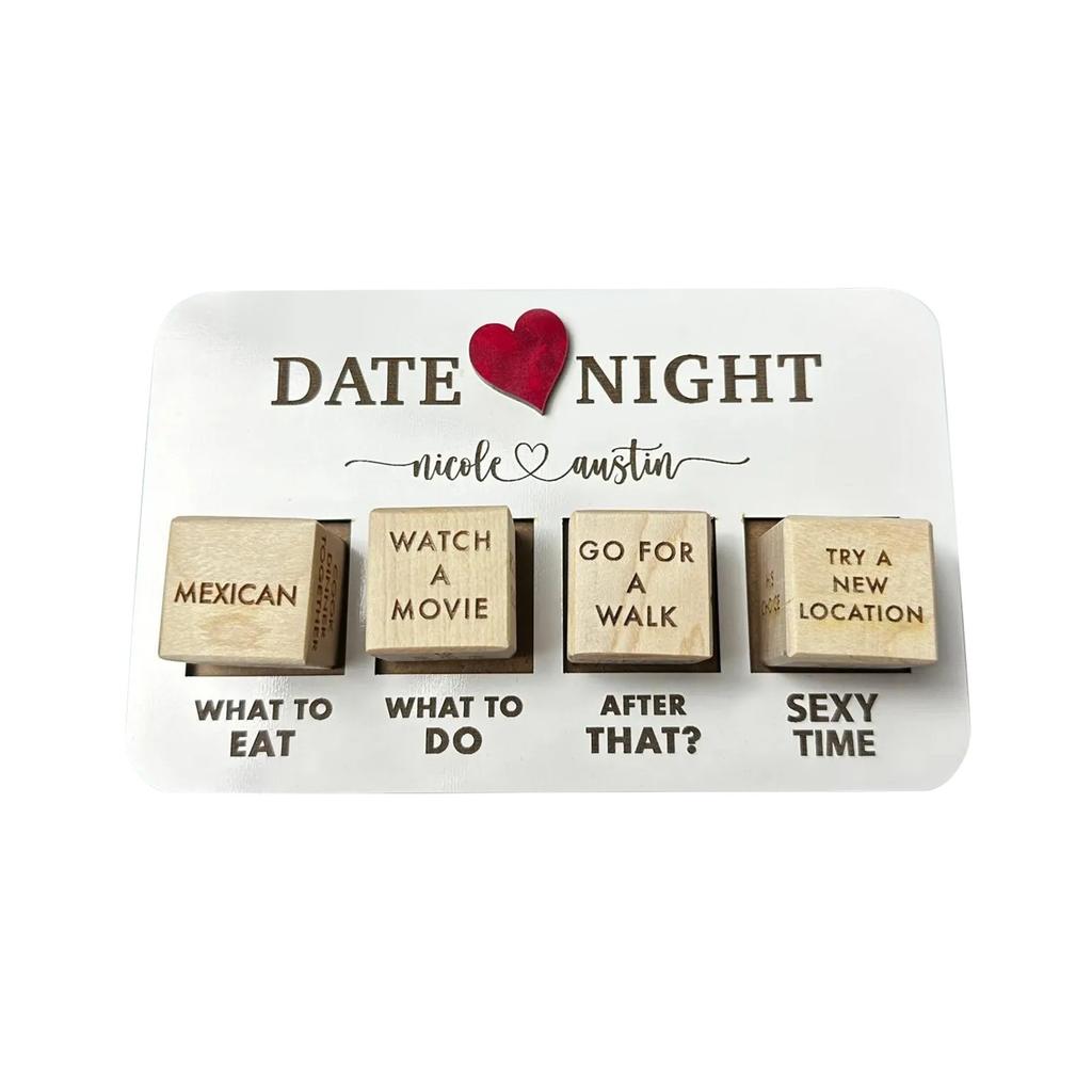 Wooden Date  Dice Couple Dating Decision Making