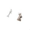 Graceful Dancing Girl And Cat Ceramic Figurine Modern Art Sculpture Ornament for Bedroom Fireplace