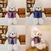 White Cartoon Dog Animal Stuffed Plush Toy Scarf Doll Children Birthday Gifts