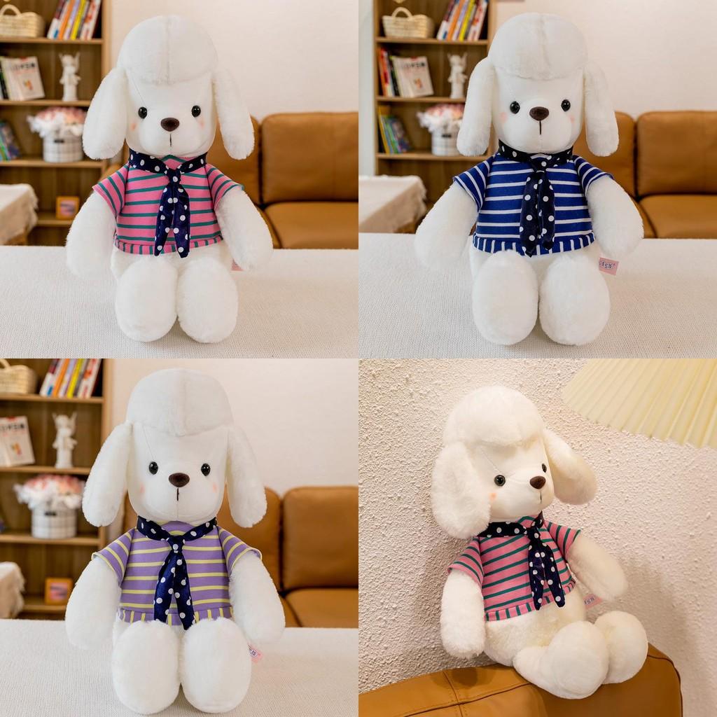 White Cartoon Dog Animal Stuffed Plush Toy Scarf Doll Children Birthday Gifts
