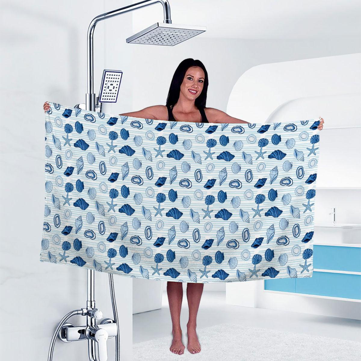 

1pc marine Print towel Sports Quick-Drying Super Absorbent Camping Towel Super Soft Lightweight Gym Swimming Yoga Beach Towel W30*H60(CM)