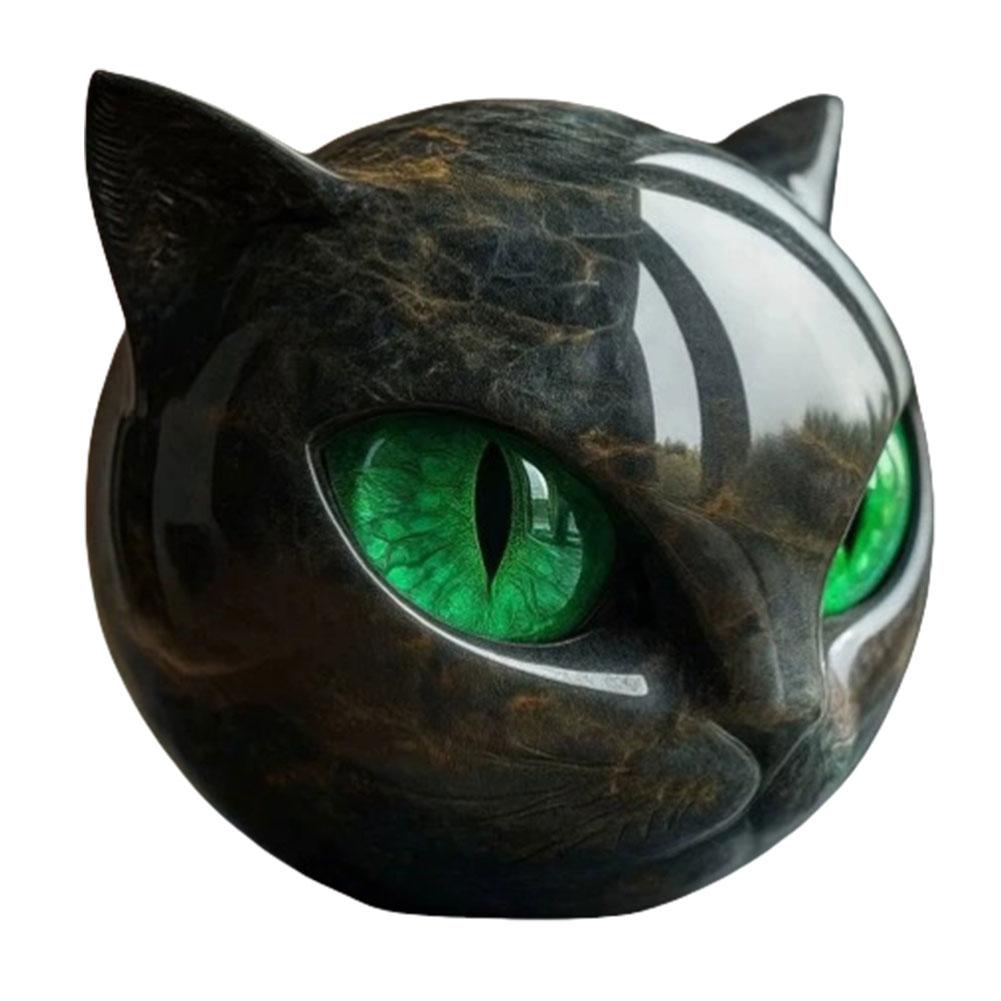 Halloween Tabletop Cat Statue Resin Unique Cat Figure Black Cat Figurine Elegant Home Decor Gifts for Cat Lovers Women Men