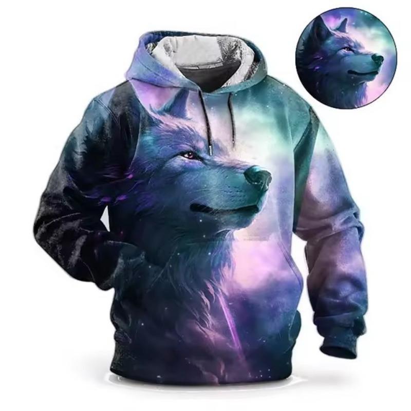 Animal Hoodie Men Wolf Print High-Quality Men's Pullover Autumn Fashion Top Street Hoodie Designer Long Sleeved Sportswear