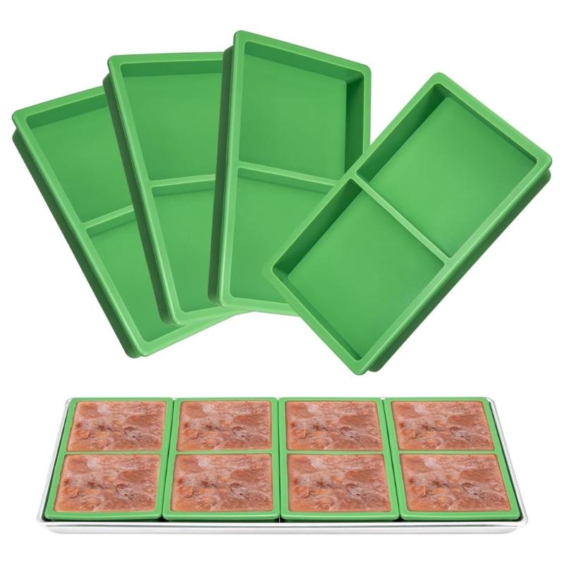 Pack of 4 Reusable Food Molds Silicone Texture Suitable for Freeze Dryer Trays Nonslip Dividers Dishwasher Safe