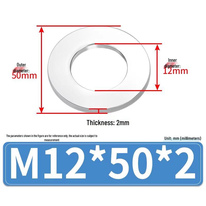 Jin Juntai Thick & Thin Stainless Steel Flat Washer, Round M10-M36