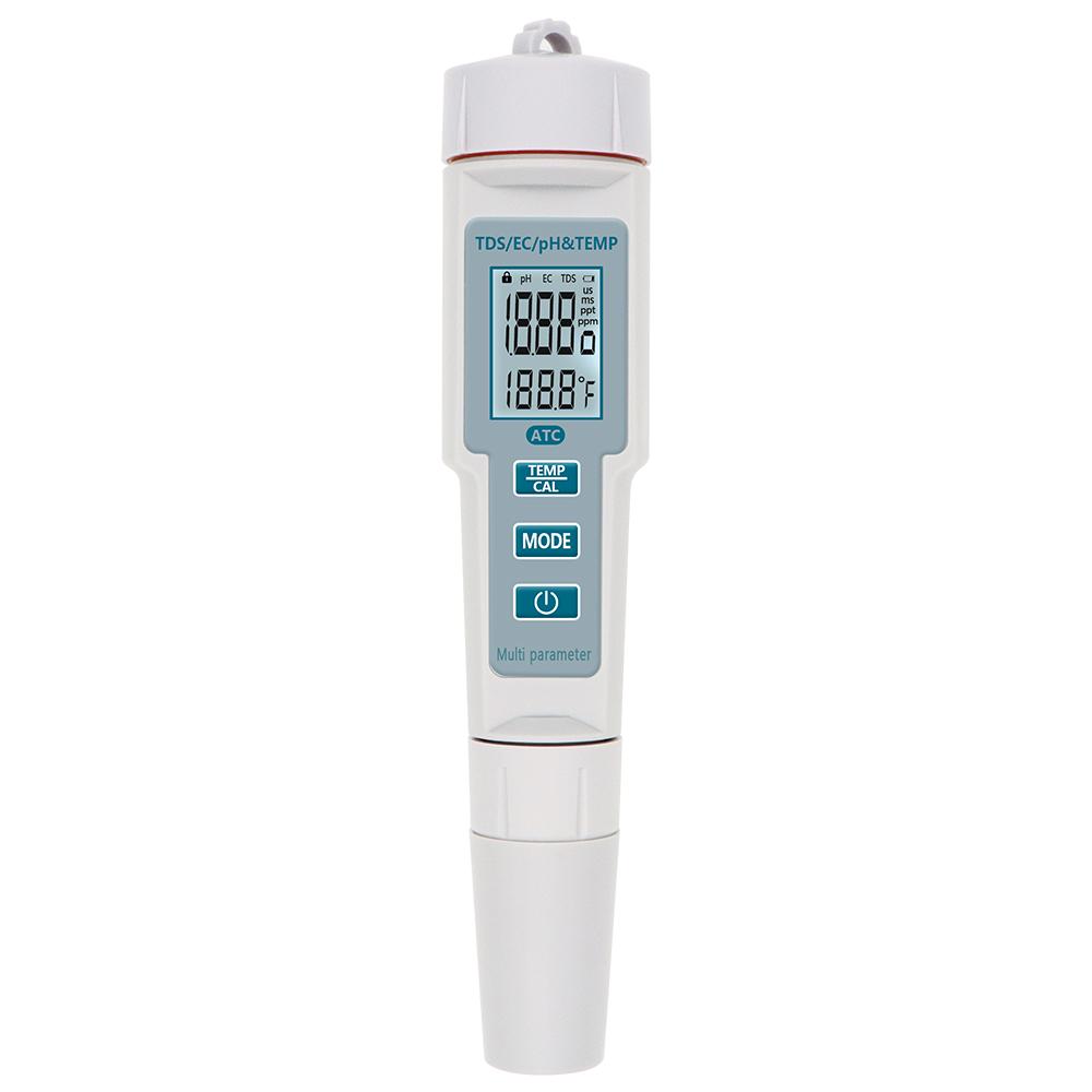 4 in 1 Water Quality Meter PH TDS EC Temp Tester Waterproof PH Meter ATC Water Detector for Pools Drinking Water Aquariums
